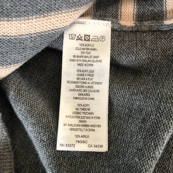 Hp🎉 French Connection Striped Gray & Pale Pink Sweater - Picture 5 of 7